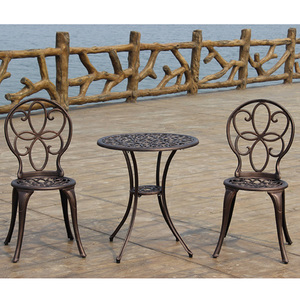 Antique Bronze Cast Aluminum 3pc. Bistro Set