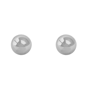 14K White Gold 8mm High Polish Ball Stud Earrings