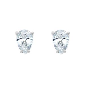 New York City Diamond District 14K White Gold 1/2 cttw Pear Shape Diamond Stud Earrings