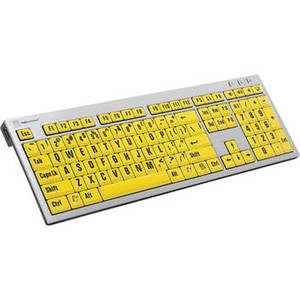 XLPrint PC Slim Line Keyboard with Large Print (Black on Yellow)