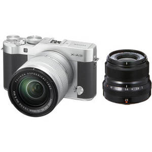 X-A3 Mirrorless Digital Camera with 16-50mm and Black 23mm f/2 Lenses (Silver)