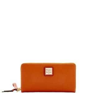 Pebble Grain Large Zip Around Wristlet