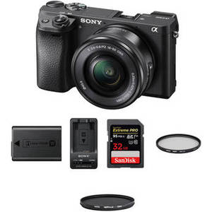 a6300 Mirrorless Digital Camera with 16-50mm Lens and Premium Kit