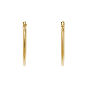 14K Yellow Gold 25mm Click Hoop Earrings