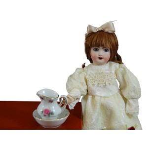 Pink Rose Mini Pitcher & Bowl Set for 18" American Girl Dolls